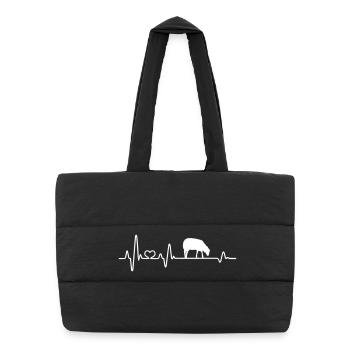 Cadeau du berger d’agneau battement de cœur de mouton - Sac shopping matelassé - noir - Devant