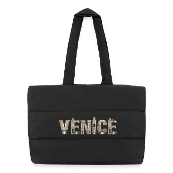 Venice Typografie mit historischer Architektur - Puffer-Einkaufstasche - Schwarz - Vorne