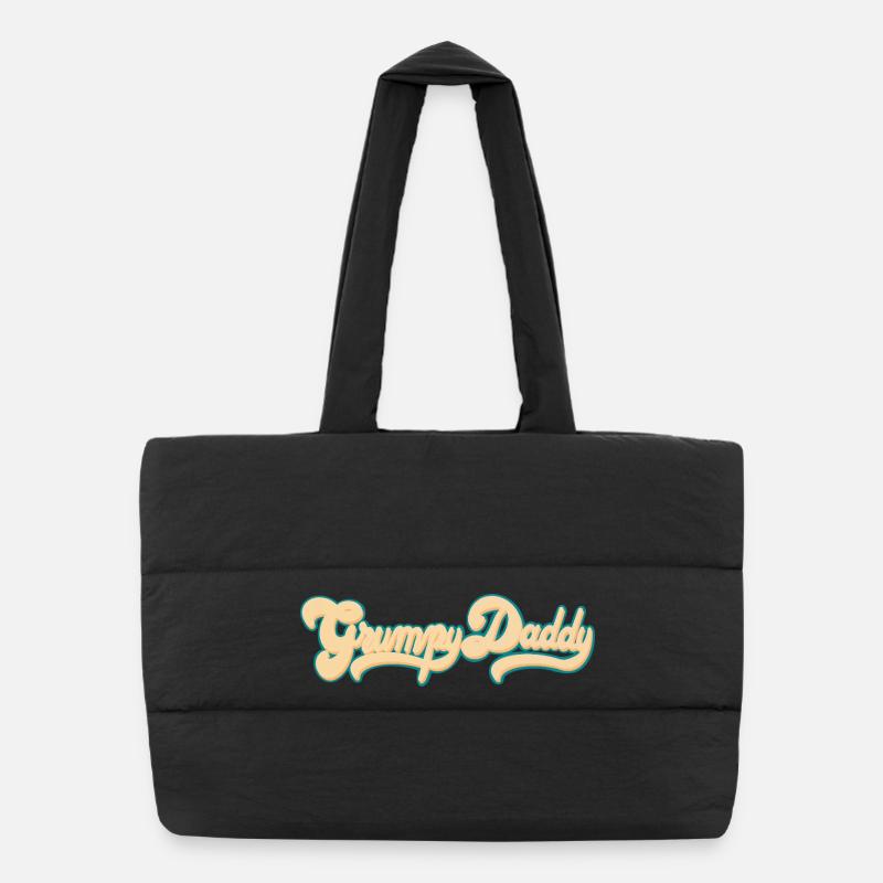 Grumpy Daddy Retro Script - Color "Groovy Baby" Puffer Shopping Bag