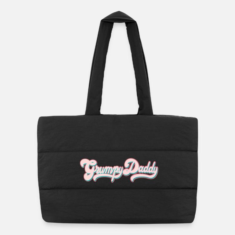 Grumpy Daddy Retro Script - Color "Sports Bra" Puffer Shopping Bag