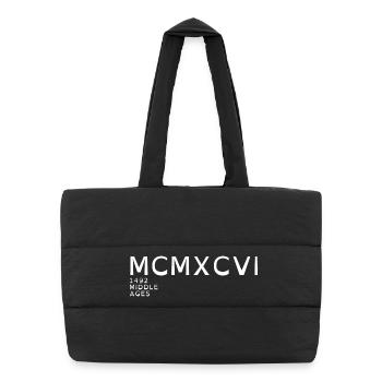 1996_LINE_white - Puffer Shopping Bag - black - Front