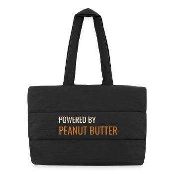 Alimenté par du beurre de cacahuète - Sac shopping matelassé - noir - Devant