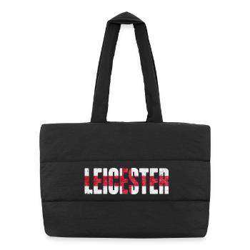 Leicester, Angleterre - Sac shopping matelassé - noir - Devant