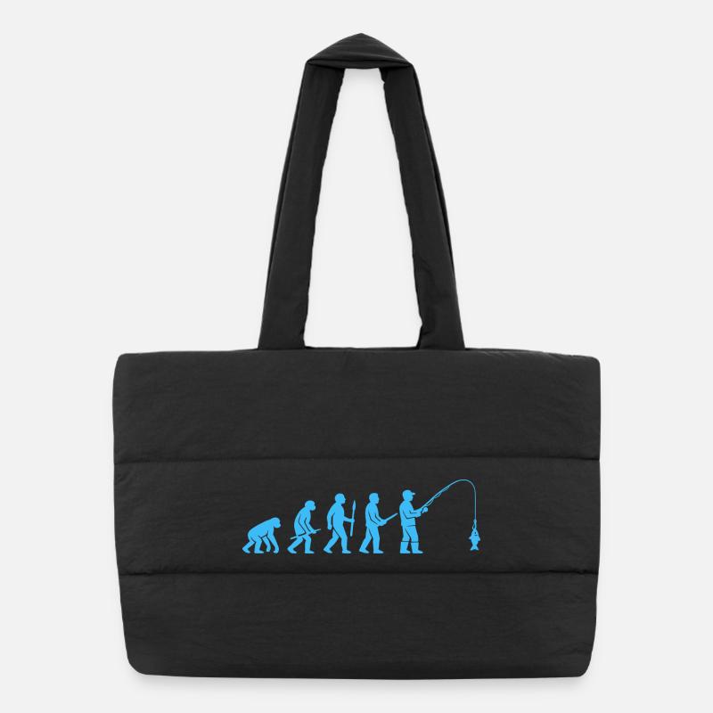 Angler-Evolution: Von Steinzeit zu Fang Puffer-Einkaufstasche