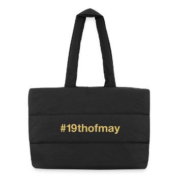 born on May 19 Birthday birthday - Puffer Shopping Bag - black - Front