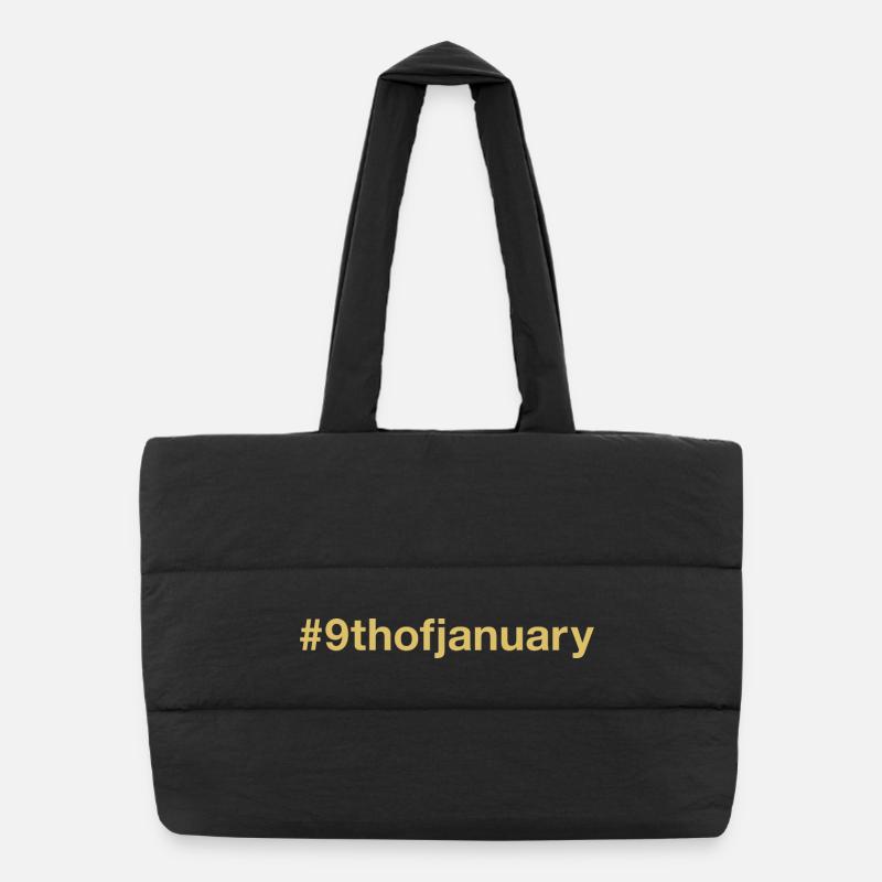 né le 9 janvier Anniversaire anniversaire Sac shopping matelassé