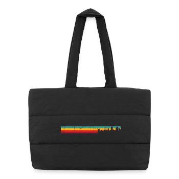Kingston upon hull skyline retro - Puffer Shopping Bag - black - Front