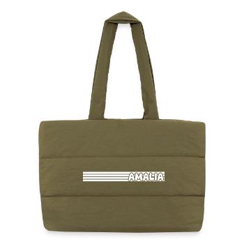 Nom masculin : Amalia - Sac shopping matelassé - safari green - Devant