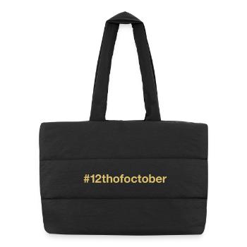 born on October 12 Birthday birthday - Puffer Shopping Bag - black - Front