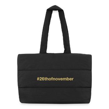 born on November 26 Birthday birthday - Puffer Shopping Bag - black - Front