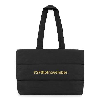 born on November 27 Birthday birthday - Puffer Shopping Bag - black - Front