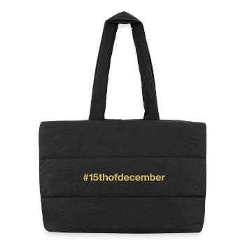 born on December 15 Birthday birthday - Puffer Shopping Bag - black - Front