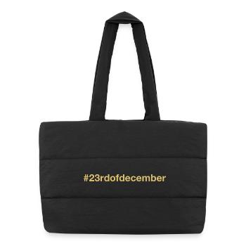 born on December 23 Birthday birthday - Puffer Shopping Bag - black - Front