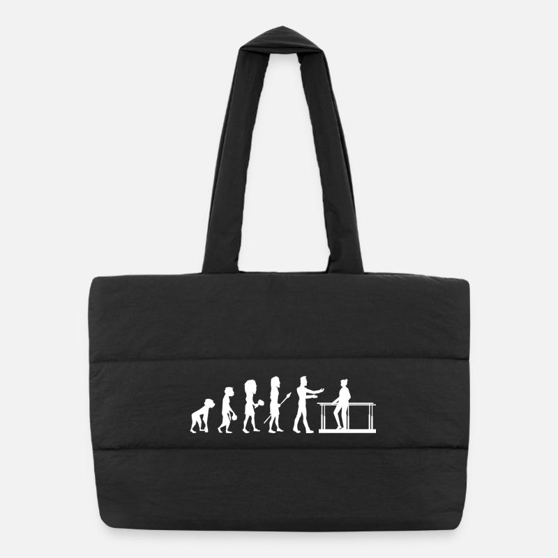 Evolution Masseur Kinésithérapeute Humour Kiné - Sac shopping matelassé - noir