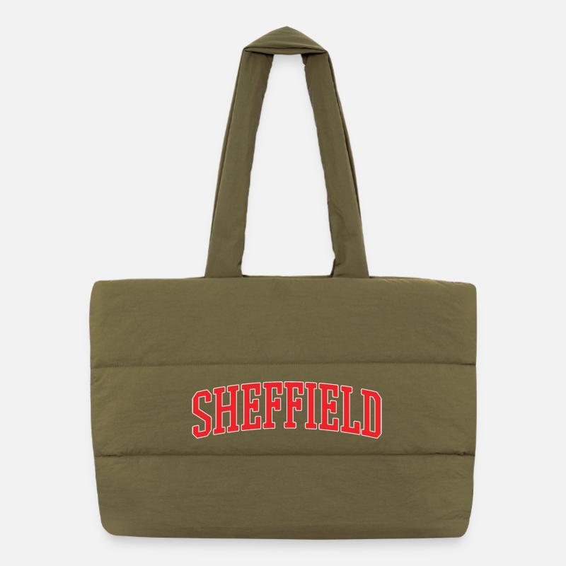Sheffield Retro Varsity Lettering Puffer-Einkaufstasche