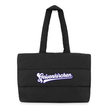 Texte de Gelsenkirchen | Couleurs changeantes - Sac shopping matelassé - noir - Devant