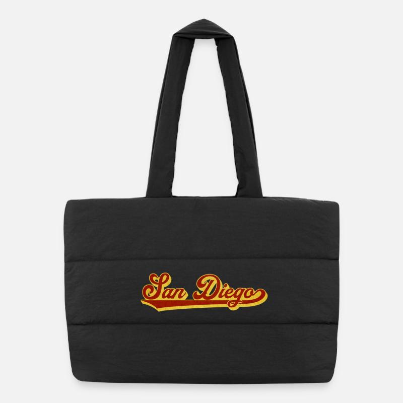 San Diego Retro Script Puffer-Einkaufstasche