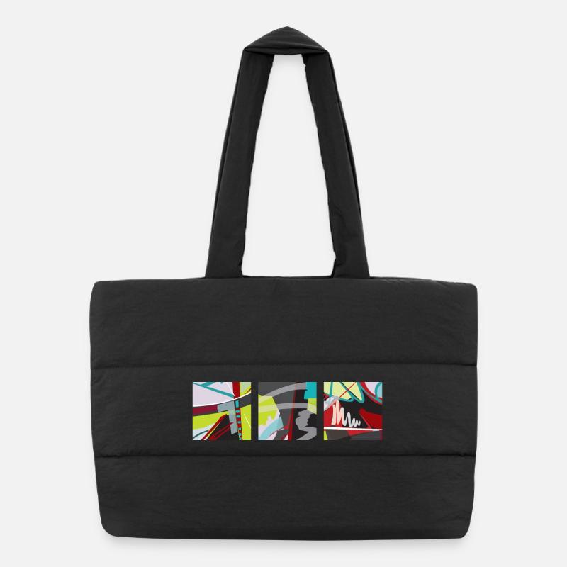 Trilogie de couleurs, de lignes et de surfaces ! Sac shopping matelassé