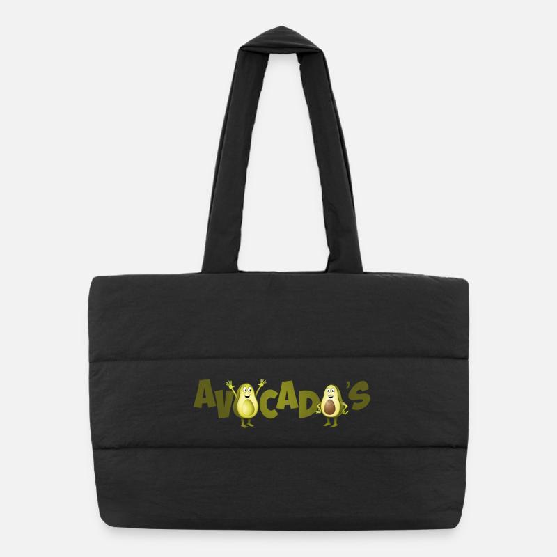 Funny Image of two happy avocados. Puffer Shopping Bag