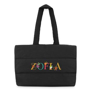 ZOFIA name decorated with flowers - Puffer Shopping Bag - black - Front