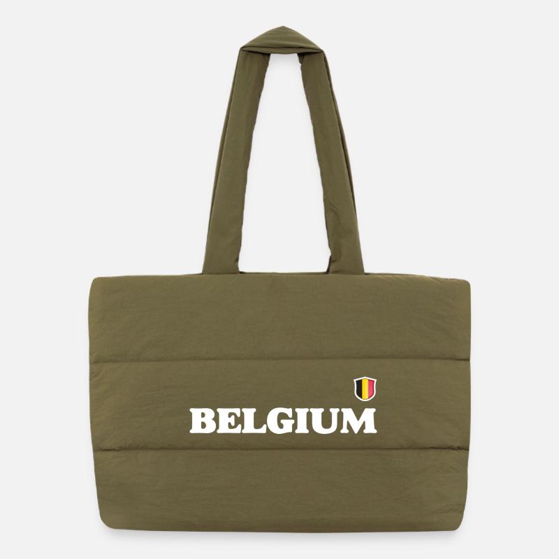 Belgium Flag Puffer Shopping Bag