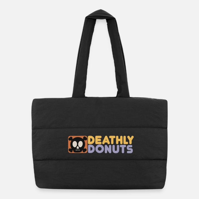 Deathly Donuts Totenkopf PopArt Puffer-Einkaufstasche