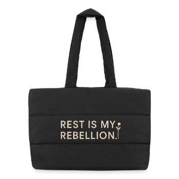 Calm is rebellion. Soft Life Self Care - Puffer Shopping Bag - black - Front