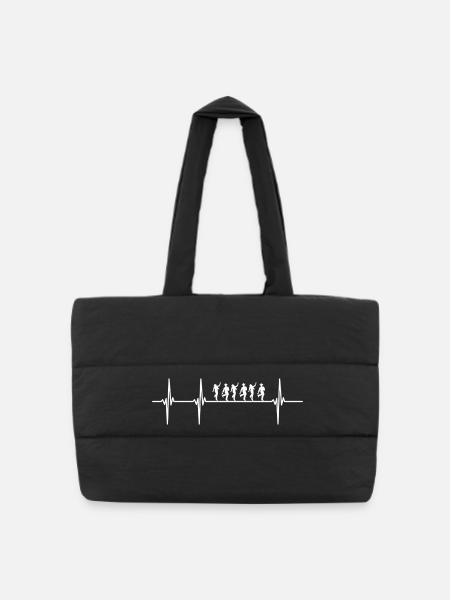 Linedance - Herzschlag - Gesteppte Shopping Bag - Schwarz