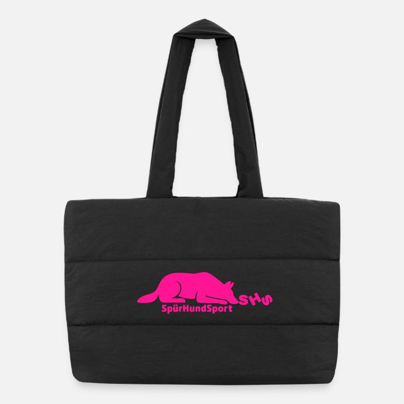 SHS Logo pink - Puffer-Einkaufstasche - Schwarz