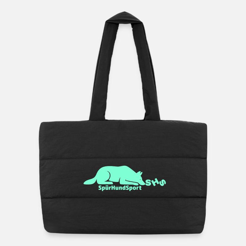 SHS Logo aquamarin - Puffer-Einkaufstasche - Schwarz