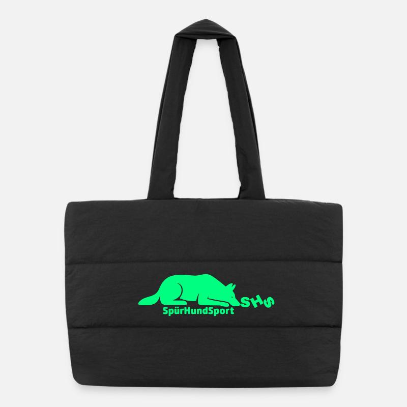 SHS Logo grün - Puffer-Einkaufstasche - Schwarz