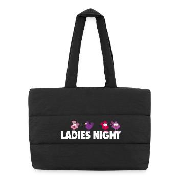 Soirée des filles - Enterrement de vie de jeune fille - Sac shopping matelassé - noir - Devant
