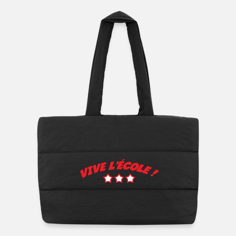 Motif Scolaire : Vive l'École et la Réussite ! Sac shopping matelassé
