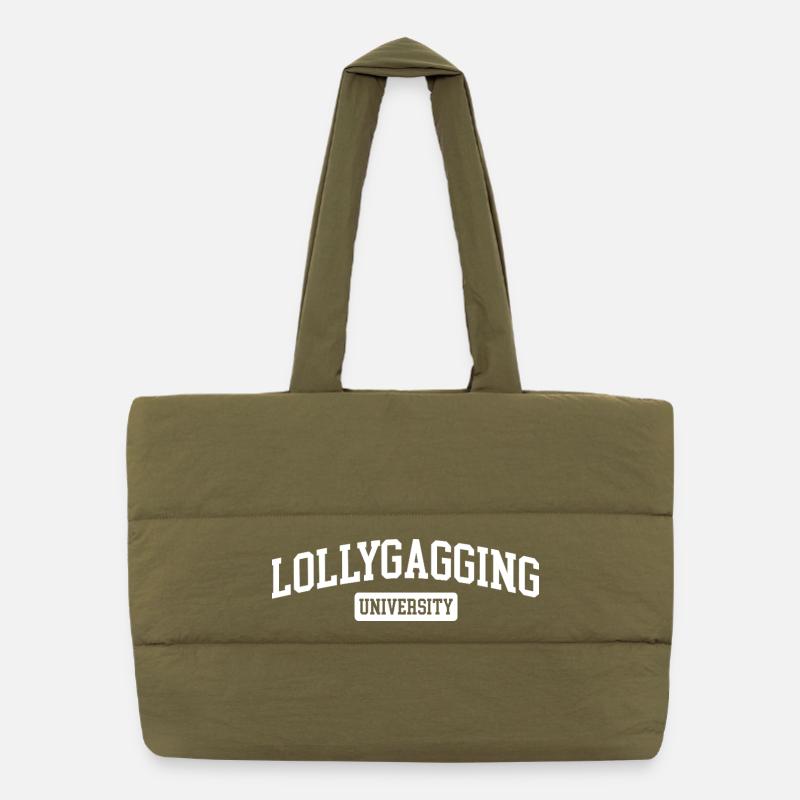 Dawdling at the university, procrastination, jostling Puffer Shopping Bag