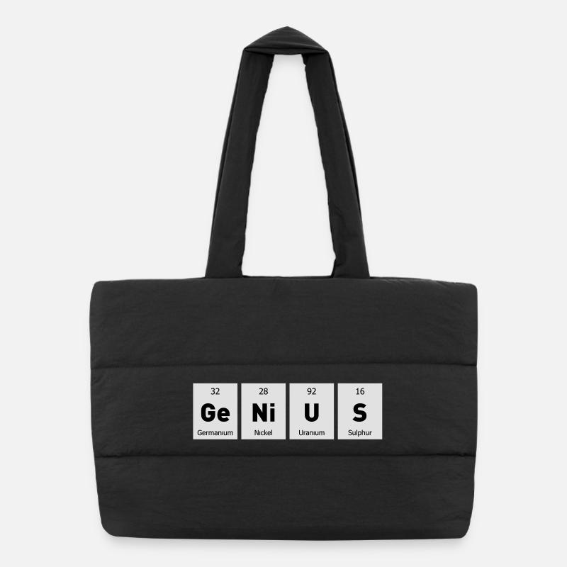 Genius Nerd Geek - Puffer-Einkaufstasche - Schwarz