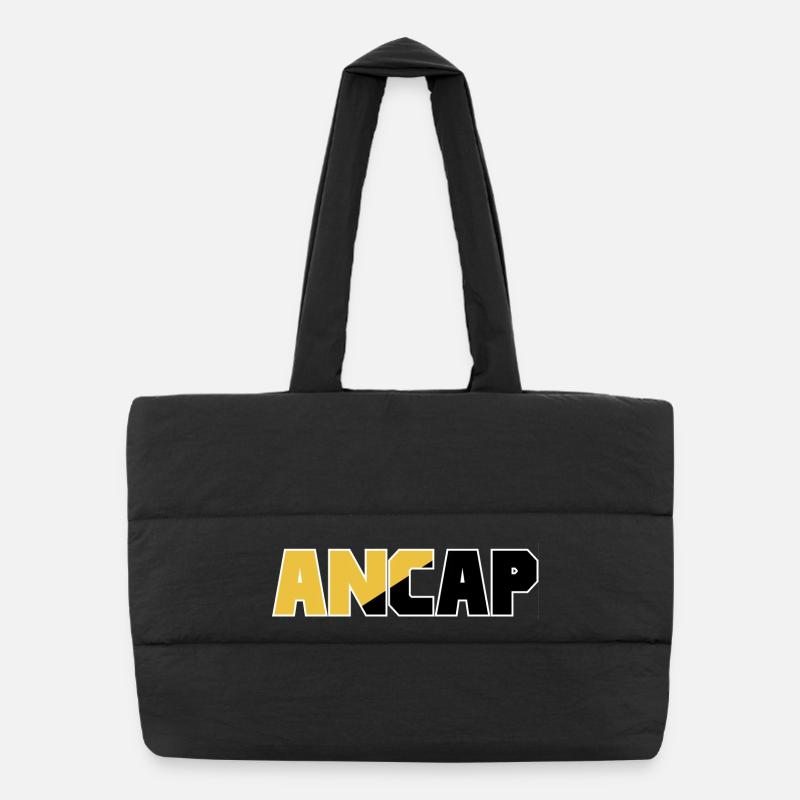 Anarchie-Kapitalismus Flagge 4 ancap - Puffer-Einkaufstasche - Schwarz