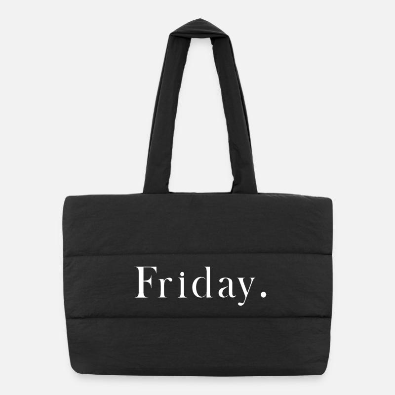 Friday - Puffer Shopping Bag - black