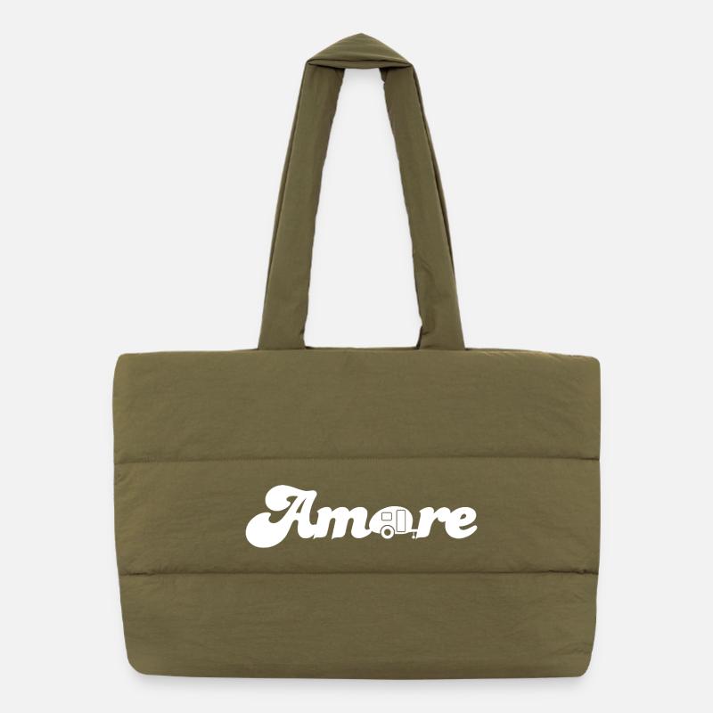 Amore Caravan Liebe coole Quotes Camping Italien Puffer-Einkaufstasche