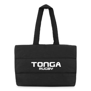 Tonga Rugby - Sport - Südsee - Polynesien - Puffer-Einkaufstasche - Schwarz - Vorne