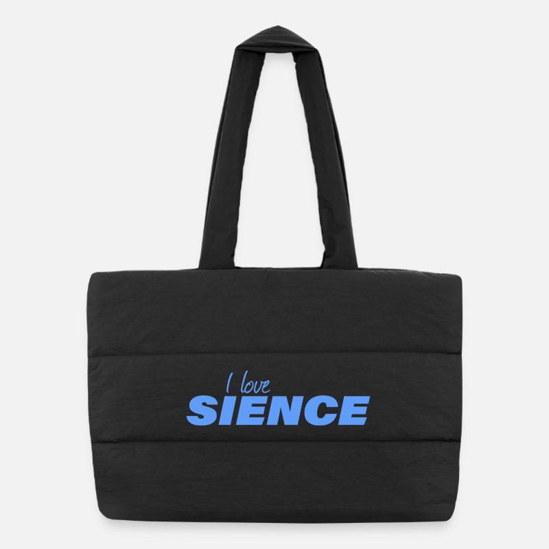I LOVE SCIENCE Puffer-Einkaufstasche