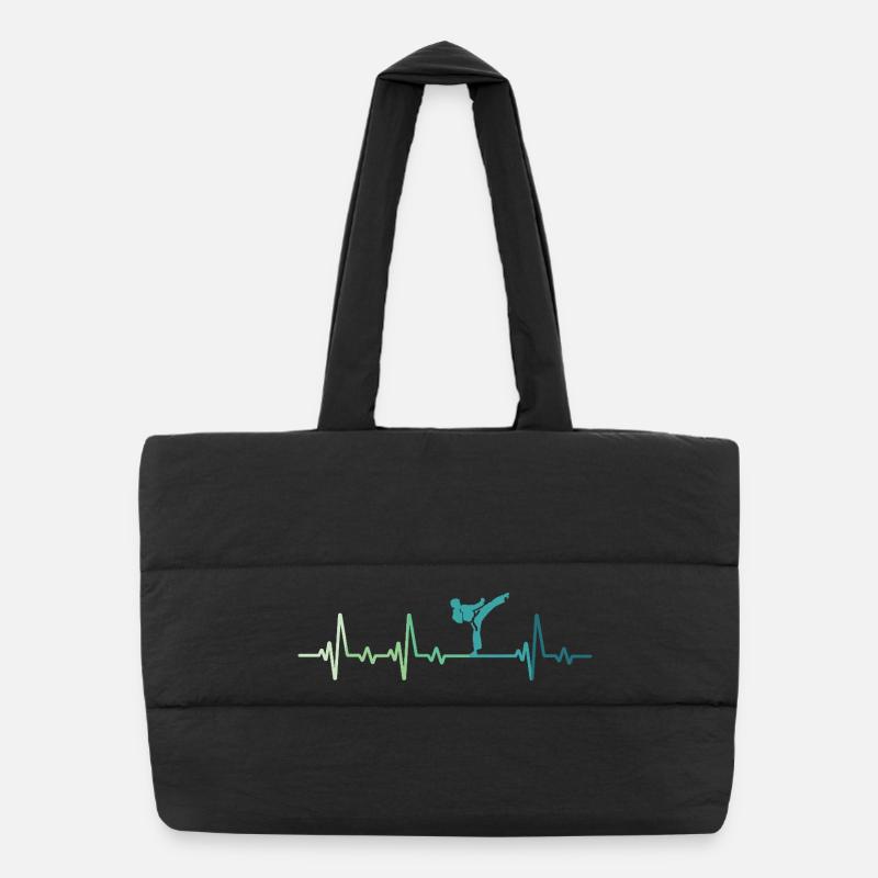 Karate Kara-Te Heartbeat Karate Puffer Shopping Bag