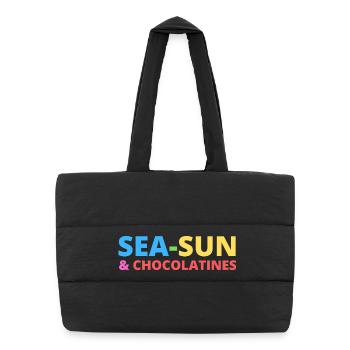 Sea Sun and Chocolatines - Puffer Shopping Bag - black - Front