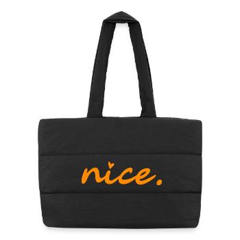 nice. (orange ohne Schatten) - Puffer-Einkaufstasche - Schwarz - Vorne