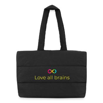Love_all_brains - Sac shopping matelassé - noir - Devant