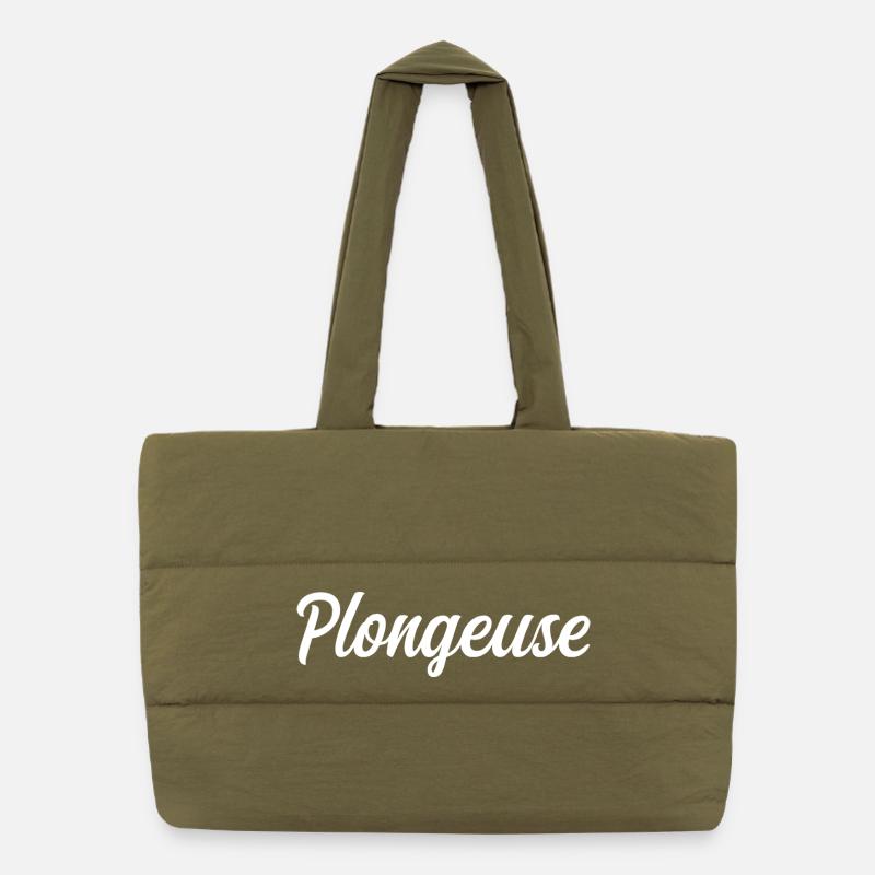 Plongeuse Sous-Marine Palmes Bouteille Océan Sac shopping matelassé