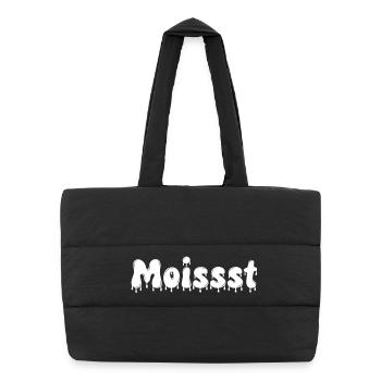 Moist Dripping Text - Puffer Shopping Bag - black - Front