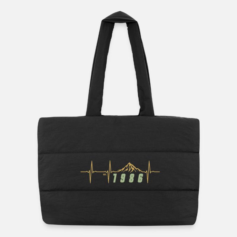 Retro Pixel 40 Year Old Forty Gift Party 1986 Puffer Shopping Bag