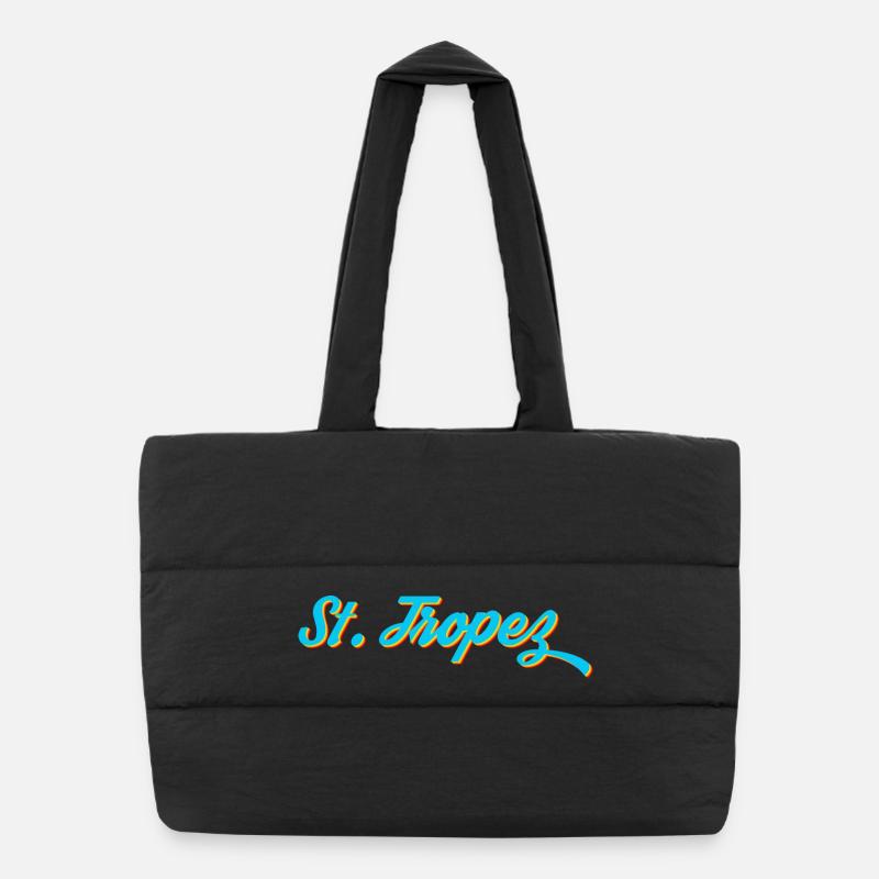 St. Tropez Neon Calligraphy Puffer Shopping Bag
