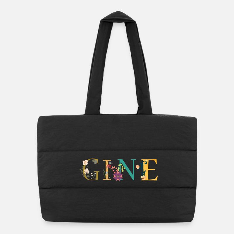 Nom GINE Orné de fleurs Sac shopping matelassé