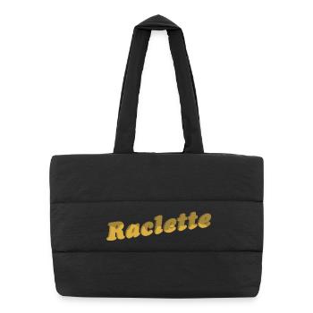 Fromage à raclette Lettrage 3D - Sac shopping matelassé - noir - Devant